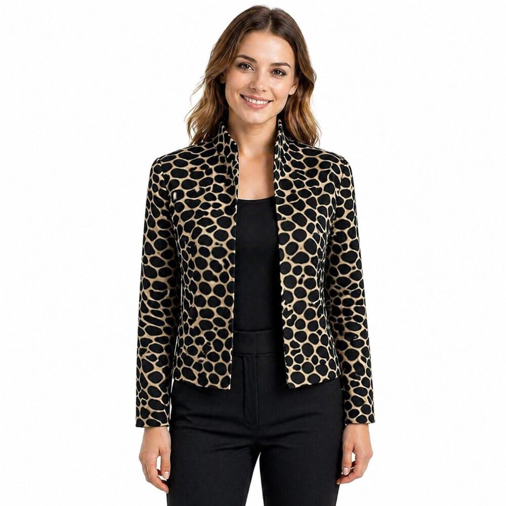 Elliott Lauren Luxurious Short Jacket Size 4 Giraffe Animal Print